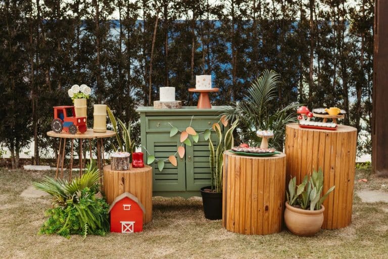 Decoración rústica para fiestas al aire libre
