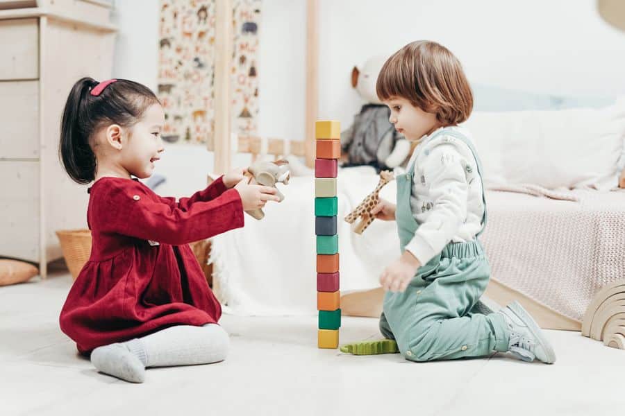 Juego con bloques de madera para niños